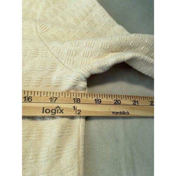 Milly Women Rare Cream Gold Link Button Cardigan Sweater Cotton Silk Classiccore - Picture 3 of 11